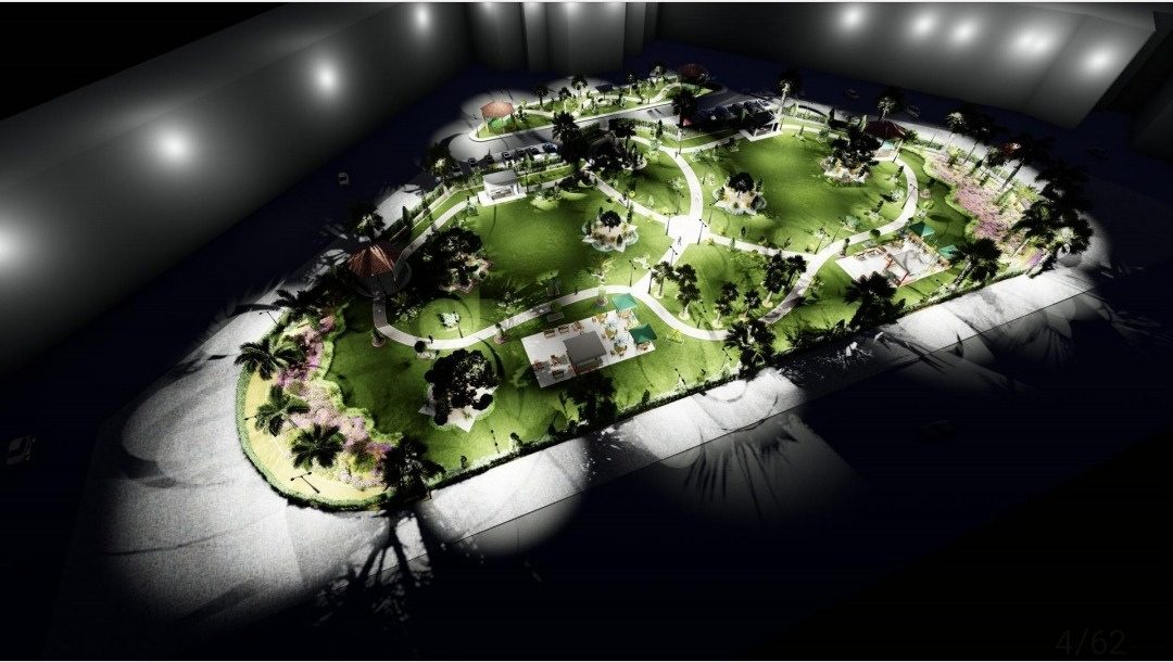 Theme park at night